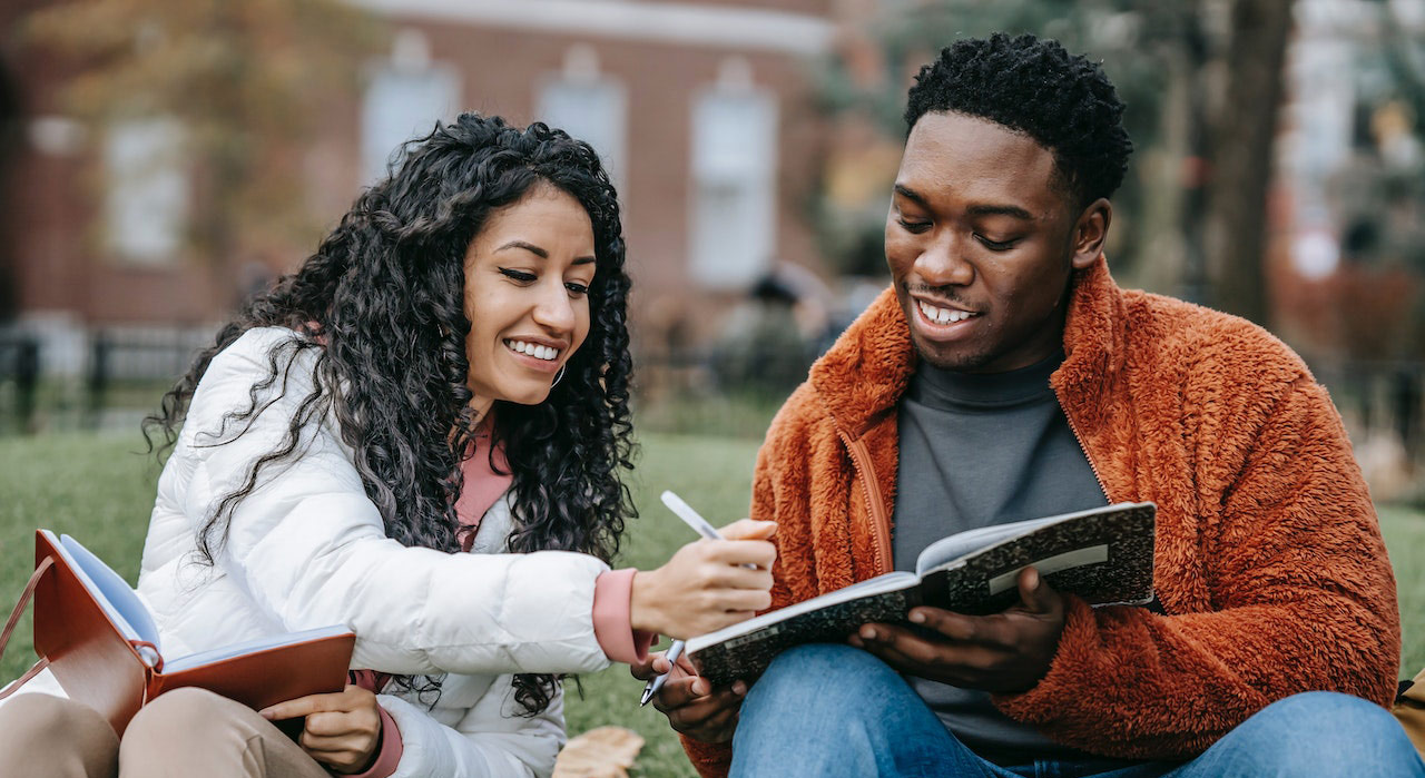 college students studying together